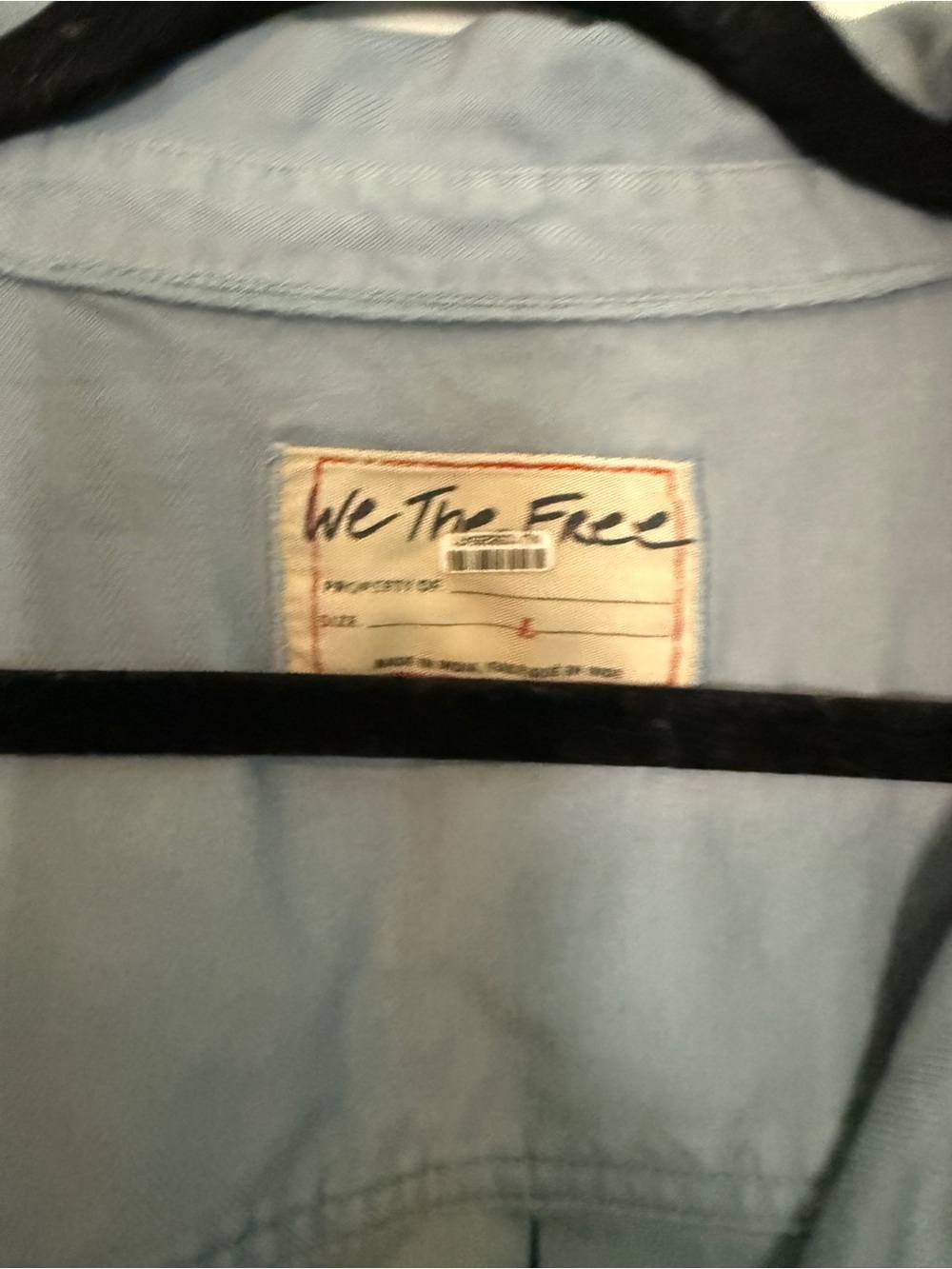 We The Free Light Blue Button-Down Ruffle Shirt - Picture 3 of 3